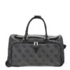 Guess Berta Wheeled Duffel Coal Logo