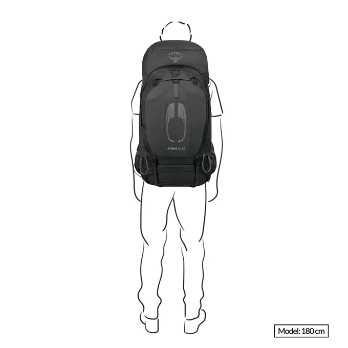 Osprey Atmos AG 65 S/M Black 2 Osprey Atmos AG 65 S/M Black - Afbeelding 2