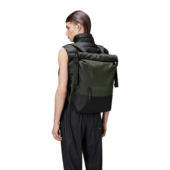 Rains Trail Rolltop Backpack W3 Green 3 Rains Trail Rolltop Backpack W3 Green - Afbeelding 3